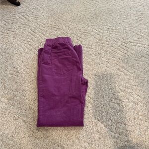 Purple Corduroy High-Waist Pants